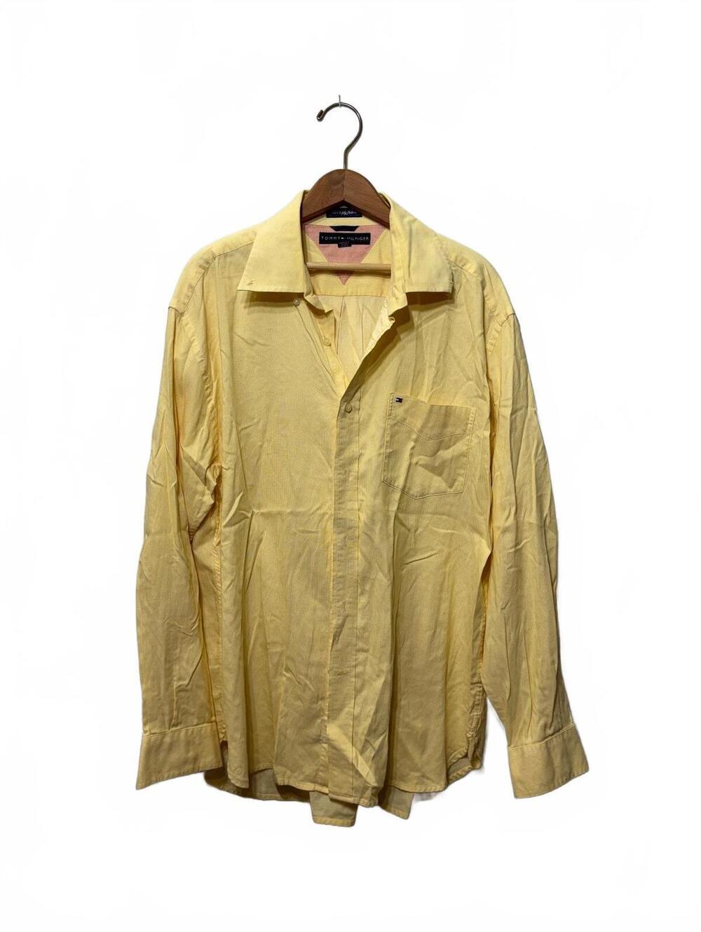 Vintage 80s Tommy Hilfiger Yellow Pinpoint L